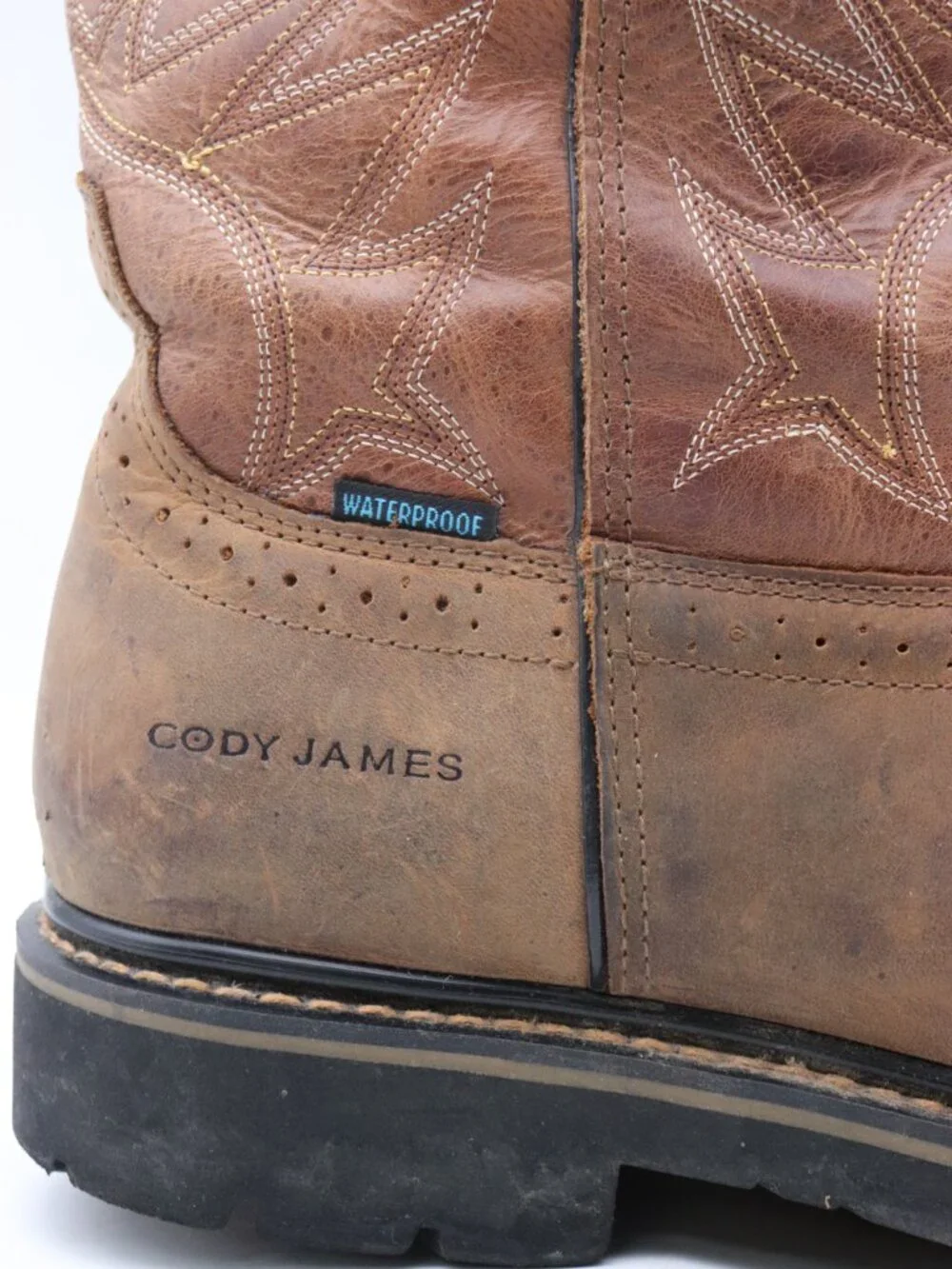 Cody James Mustang Men's Size 10 D Soft Toe Waterproof Boot Brown Leather